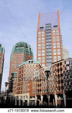Netherlands, The Hague, Den Haag, modern architecture View Large Photo Image Stock Photo - Netherlands, The Hague, Den Haag, modern architecture. Fotosearch