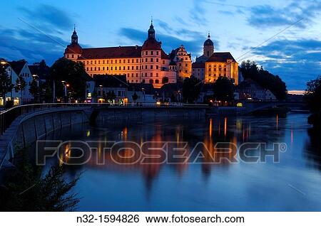 Neuburg an der Donau, Schloss Neuburg, Neuburg Castle, Danube River, Uppper Bavaria, Bavaria, Germany, Europe. View Large Photo Image Stock Photograph - Neuburg an der Donau, Schloss Neuburg, Neuburg Castle, Danube River, Uppper Bavaria, Bavaria, Germany, Europe.. Fotosearch