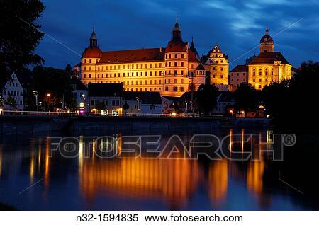 Neuburg an der Donau, Schloss Neuburg, Neuburg Castle, Danube River, Uppper Bavaria, Bavaria, Germany, Europe. View Large Photo Image Stock Photography - Neuburg an der Donau, Schloss Neuburg, Neuburg Castle, Danube River, Uppper Bavaria, Bavaria, Germany, Europe.. Fotosearch