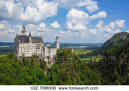 Neuschwanstein Castle, Schloss Neuschwanstein, Allgau, Fussen, Allgaeu, Fuessen, Romantic Road, Romantische Strasse, Bavaria, Germany, Europe. View Large Photo Image Stock Photograph - Neuschwanstein Castle, Schloss Neuschwanstein, Allgau, Fussen, Allgaeu, Fuessen, Romantic Road, Romantische Strasse, Bavaria, Germany, Europe.. Fotosearch