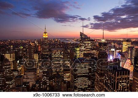 Stock Image - New York City at Dusk. Fotosearch