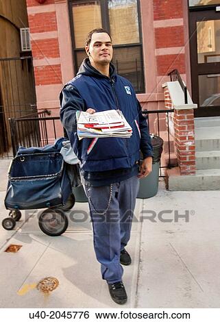 New York City, Mailman. View Large Photo Image Stock Photograph - New York City, Mailman.. Fotosearch