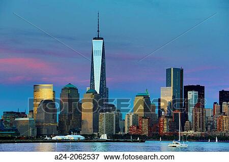 New York City, Manhattan, Downtown Skyline. View Large Photo Image Stock Photo - New York City, Manhattan, Downtown Skyline.. Fotosearch