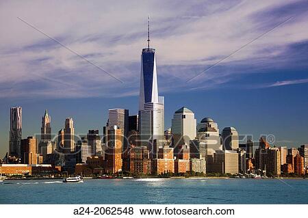 New York City, Manhattan, Downtown Skyline. View Large Photo Image Stock Photo - New York City, Manhattan, Downtown Skyline.. Fotosearch