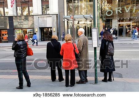 New York City Public Transportation Bus Stop, Manhattan, New York City, USA View Large Photo Image Stock Photography - New York City Public Transportation Bus Stop, Manhattan, New York City, USA. Fotosearch
