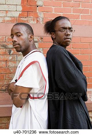Stock Photograph - New York city, two brothers. USA. Fotosearch