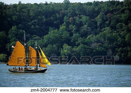 NEW YORK, HUDSON RIVER, SAILBOAT NEAR NEW YORK CITY. View Large Photo Image Stock Photo - NEW YORK, HUDSON RIVER, SAILBOAT NEAR NEW YORK CITY.. Fotosearch