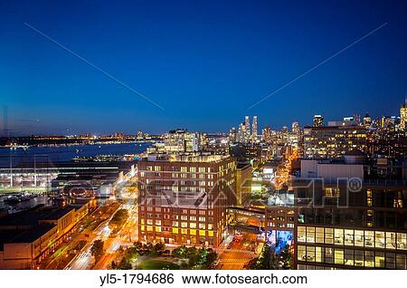 New York Ny Usa Nighttime Overviews Cityscapes From Top Of The
