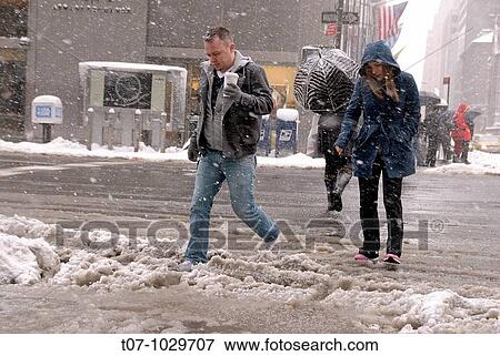 Stock Photo - New York Winter Snow Storm, February 26, 2010. Fotosearch