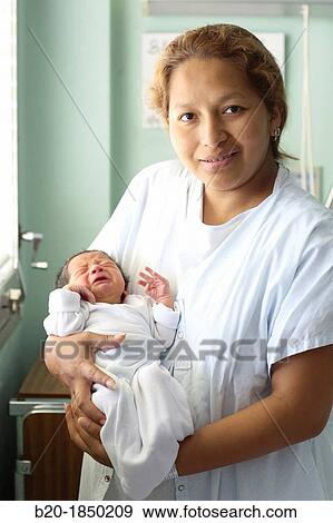 Stock Photo - Newborn, Mother, Maternity, Donostia Hospital, San Sebastian, Donostia, Gipuzkoa, Basque Country, Spain. Fotosearch