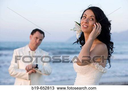 Newly married couple on the beach. View Large Photo Image Stock Image - Newly married couple on the beach.. Fotosearch