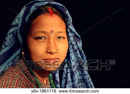 Newly-wed nepalese woman. Nepal. View Large Photo Image Stock Photograph - Newly-wed nepalese woman. Nepal.. Fotosearch