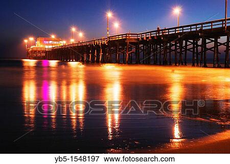 Stock Photo - Newport Beach Pier, Sunset. Fotosearch