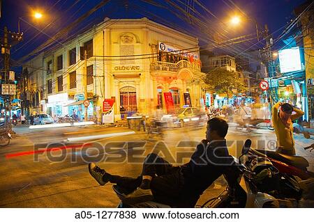Stock Photo - Nha hat Chuong Vang or Golden Bell theatre. Vietnamese traditional theater. Old City Hanoi Vietnam.. Fotosearch