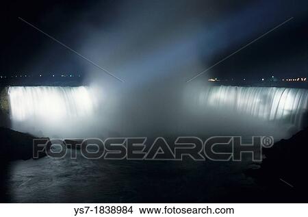 Niagara falls at night, Canada, North America View Large Photo Image Picture - Niagara falls at night, Canada, North America. Fotosearch