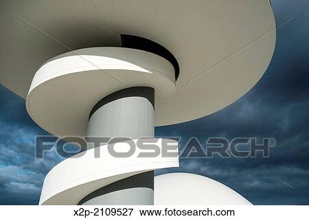 Niemeyer Center building, in Aviles, Spain, The cultural center was designed by Brazilian architect Oscar Niemeyer, was his only work in Spain. Aviles, Spain. View Large Photo Image Stock Photo - Niemeyer Center building, in Aviles, Spain, The cultural center was designed by Brazilian architect Oscar Niemeyer, was his only work in Spain. Aviles, Spain.. Fotosearch