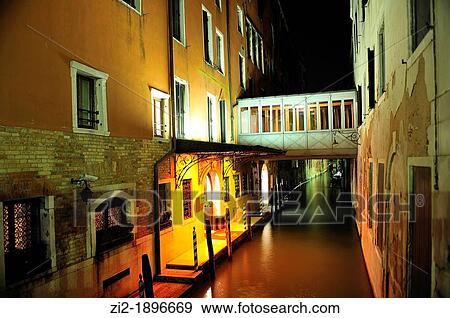 Stock Photo - Night channel, Venice, Italy. Fotosearch