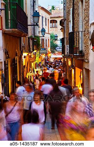 Stock Photo - Night life, Begur, Baix EmpordB, Costa Brava, Girona Province, Catalonia, Spain.. Fotosearch
