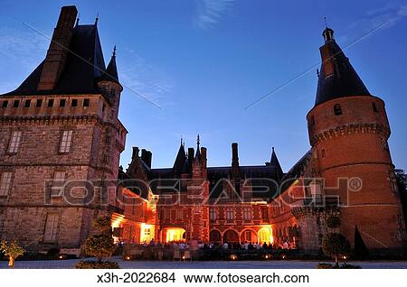 night lighting of the Chateau de Maintenon, Eure & Loir department, region Centre, France, Europe. View Large Photo Image Picture - night lighting of the Chateau de Maintenon, Eure & Loir department, region Centre, France, Europe.. Fotosearch