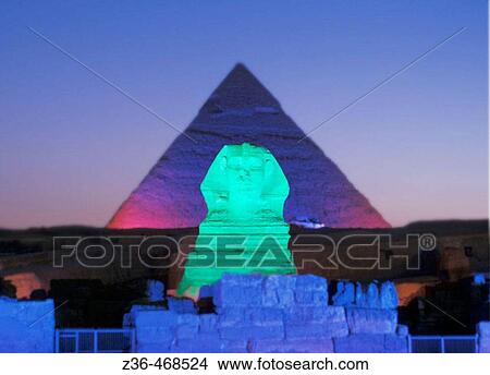 Night show at Sphinx, Egypt View Large Photo Image Picture - Night show at Sphinx, Egypt. Fotosearch