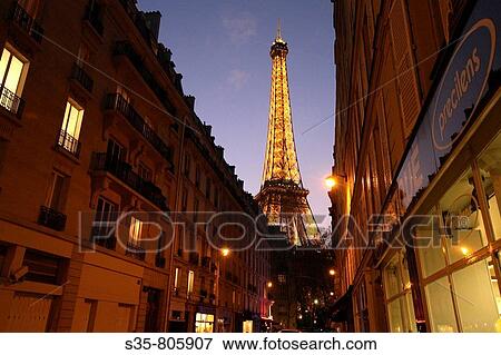 Night view of Eiffel Tower, Paris. France View Large Photo Image Stock Photo - Night view of Eiffel Tower, Paris. France. Fotosearch
