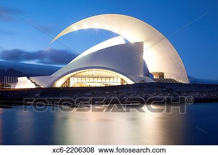 night view of Music Hall in Santa Cruz de Tenerife View Large Photo Image Stock Photo - night view of Music Hall in Santa Cruz de Tenerife. Fotosearch
