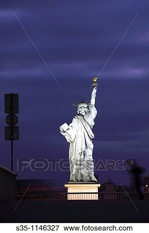 Night view of Statue of Liberty, Paris,? le-de-France, France View Large Photo Image Stock Photo - Night view of Statue of Liberty, Paris,? le-de-France, France. Fotosearch