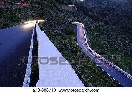 Night view of the main road from Haria to Teguise, Lanzarote. Canary islands, Spain View Large Photo Image Stock Image - Night view of the main road from Haria to Teguise, Lanzarote. Canary islands, Spain. Fotosearch