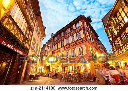 Nightlife at the Petite France district. Strasbourg. Bas-Rhin. Alsace. France. View Large Photo Image Stock Image - Nightlife at the Petite France district. Strasbourg. Bas-Rhin. Alsace. France.. Fotosearch