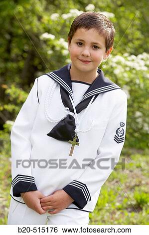 Nine years old child. First Communion. Sailor suit. View Large Photo Image Stock Photograph - Nine years old child. First Communion. Sailor suit.. Fotosearch