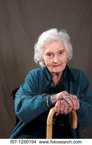 Picture - Ninety-seven year old Great Grandmother. Fotosearch