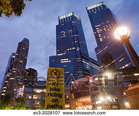 No bikes riding on paths, at right Time Warner Center, Columbus Circle, Midtown, Manhattan, New York City, USA. View Large Photo Image Stock Photo - No bikes riding on paths, at right Time Warner Center, Columbus Circle, Midtown, Manhattan, New York City, USA.. Fotosearch