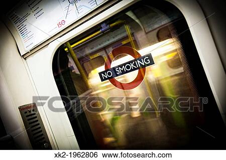 No smoking sing in tube window, London, UK View Large Photo Image Stock Photograph - No smoking sing in tube window, London, UK. Fotosearch