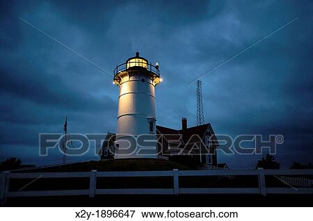 Stock Photo - Nobska Lighthouse, Woods Hole, Cape Cod, Massachusetts, USA. Fotosearch
