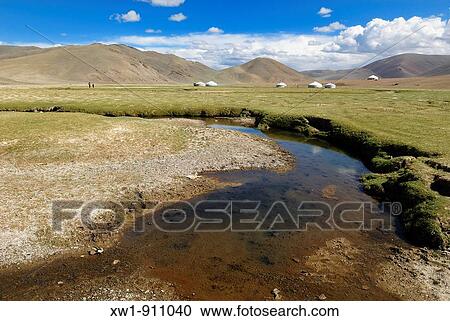 nomad yurts in the mongolian steppe, Aimak Bayan Ulgi, Altai Mountains, Mongolia, Asia View Large Photo Image Stock Image - nomad yurts in the mongolian steppe, Aimak Bayan Ulgi, Altai Mountains, Mongolia, Asia. Fotosearch