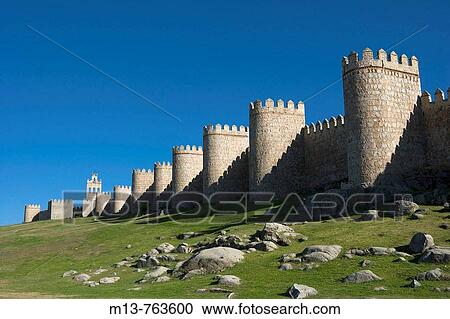 North city walls, Avila. Castilla-Leon, Spain View Large Photo Image Stock Image - North city walls, Avila. Castilla-Leon, Spain. Fotosearch
