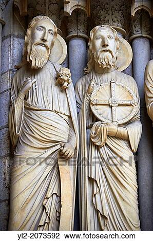 North Porch, Central Portal, right Jambs- General View c. 1194-1230. Cathedral of Chartres, France. Gothic statues of figures of, from left Isaiah and Jeremiah. A UNESCO World Heritage Site. View Large Photo Image Stock Image - North Porch, Central Portal, right Jambs- General View c. 1194-1230. Cathedral of Chartres, France. Gothic statues of figures of, from left Isaiah and Jeremiah. A UNESCO World Heritage Site.. Fotosearch