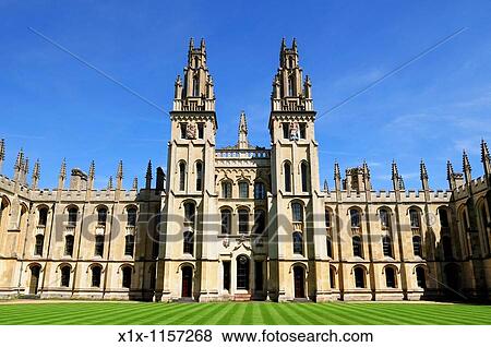 North Quadrangle and Gothic Towers of All Souls College, Oxford, England, UK View Large Photo Image Stock Photo - North Quadrangle and Gothic Towers of All Souls College, Oxford, England, UK. Fotosearch