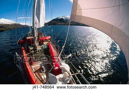 Northanger under sail en route to Isla Hoste South Beagle Channel Tierra del Fuego Chile View Large Photo Image Picture - Northanger under sail en route to Isla Hoste South Beagle Channel Tierra del Fuego Chile. Fotosearch