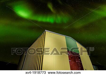Stock Image - Northern lights at Skaftafell, East of Iceland. Fotosearch