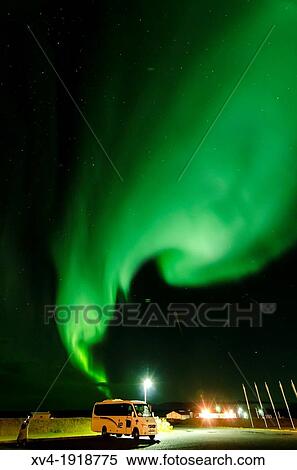 Stock Photography - Northern lights at Skaftafell, East of Iceland. Fotosearch