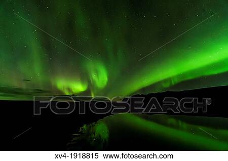Stock Photography - Northern lights at Skaftafell, East of Iceland. Fotosearch