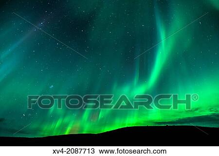 Northern lights in Fjallsarlon, Vatnajokull National Park, Iceland. View Large Photo Image Stock Image - Northern lights in Fjallsarlon, Vatnajokull National Park, Iceland.. Fotosearch