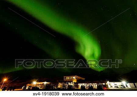 Northern lights in Skaftafell National Park, East of Iceland View Large Photo Image Stock Photo - Northern lights in Skaftafell National Park, East of Iceland. Fotosearch