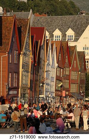 Norway, Bergen, Bryggen historic area, people. View Large Photo Image Stock Image - Norway, Bergen, Bryggen historic area, people.. Fotosearch