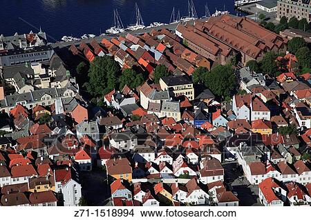 Norway, Bergen, general aerial view View Large Photo Image Picture - Norway, Bergen, general aerial view. Fotosearch
