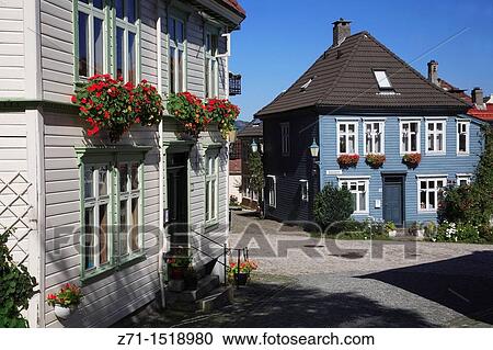 Norway, Bergen, street scene typical architecture View Large Photo Image Stock Image - Norway, Bergen, street scene typical architecture. Fotosearch