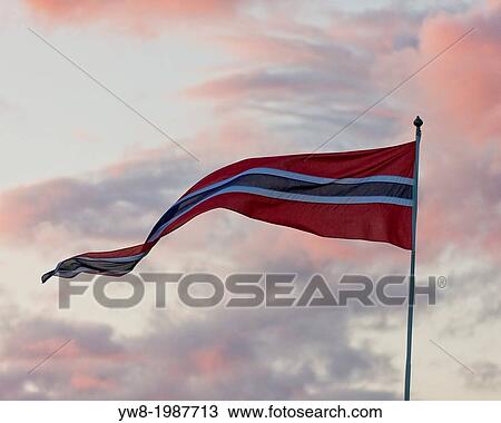Stock Image - Norwegian Flag, Norway.. Fotosearch