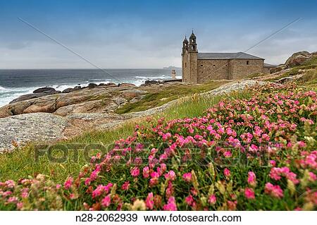 Nosa Seora da Barca church, Muxia, Way of St James, Costa da Morte, La Corua, Galicia, Spain View Large Photo Image Stock Photo - Nosa Seora da Barca church, Muxia, Way of St James, Costa da Morte, La Corua, Galicia, Spain. Fotosearch