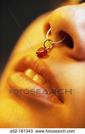 Stock Image - Nose ring. Fotosearch